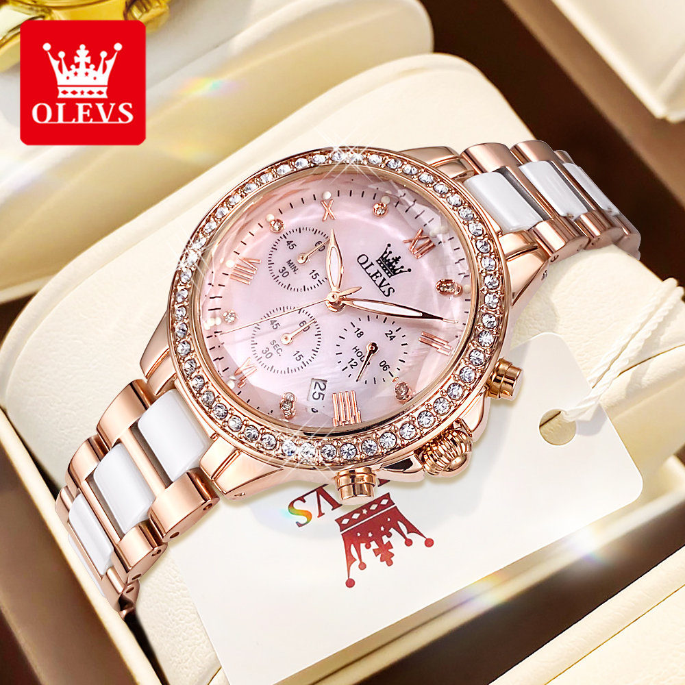 Luxury Ceramic Watch - OLEVS 9999 Women Watch Brand Original