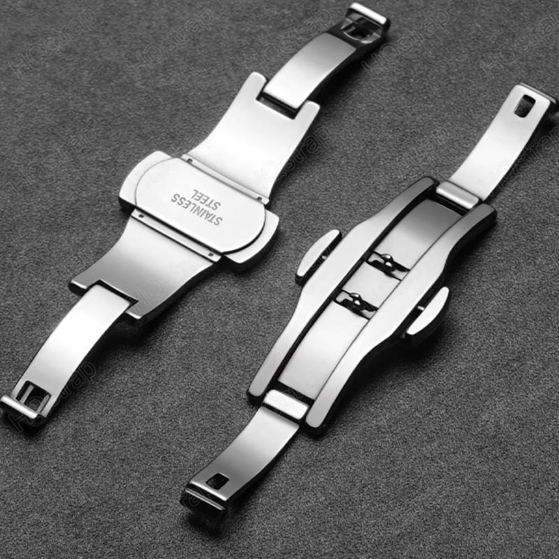Replacement Watch Bracelet - 6mmx19/21/23/25mm Butterfly Buckle Stainless Steel Button