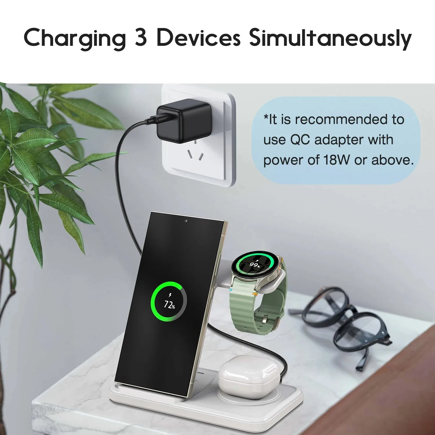 Desktop 3-in-1 Wireless Charge - Smartwatch Watches For Iphone avis et prix