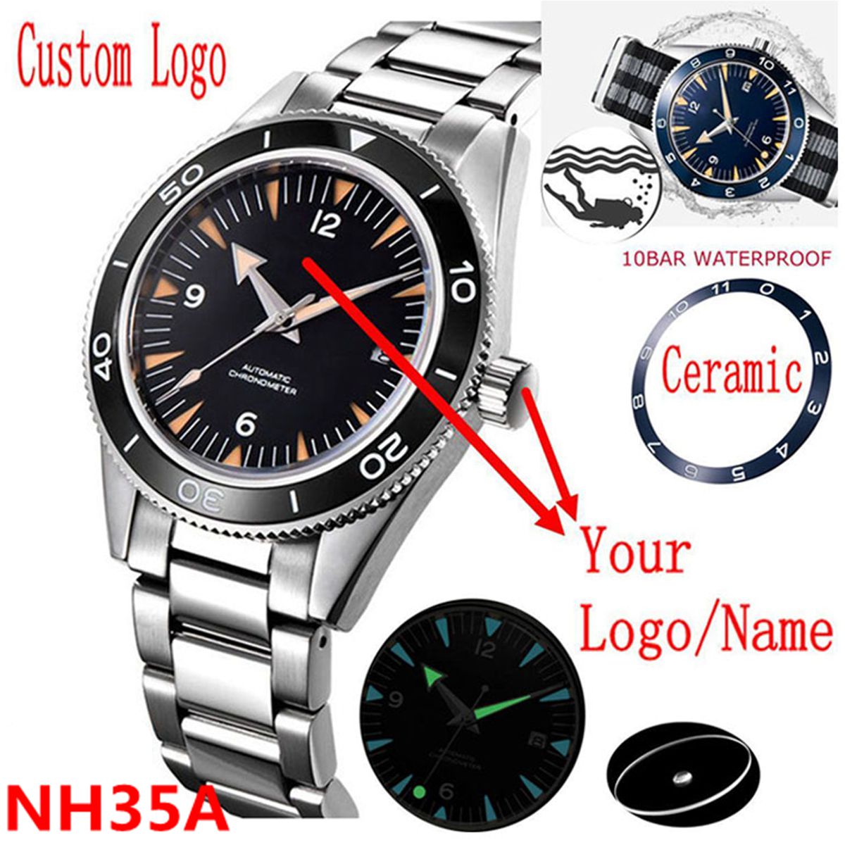Custom Logo NH35 Movement Watc - Luxury Ceramic Watch avis et prix