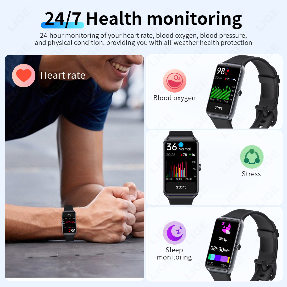 LIGE Couple Smart Wristband Me - Smartwatch Latest Watches For Men avis et prix