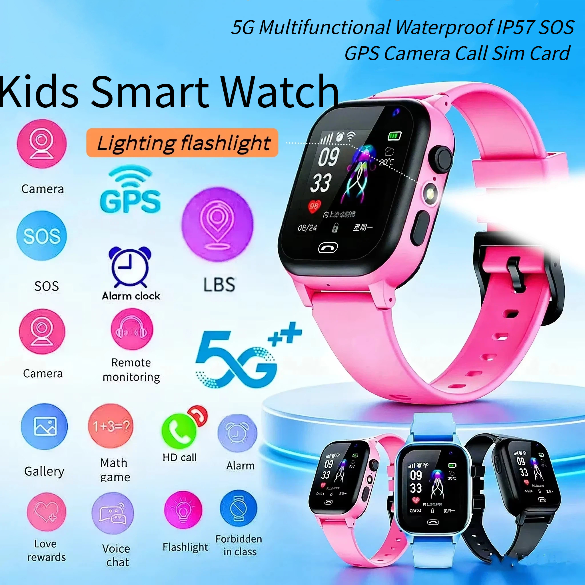 Lenovo Kids Smart Watch 5G GPS - Smartwatch Watches For Kid Boy Waterproof avis et prix