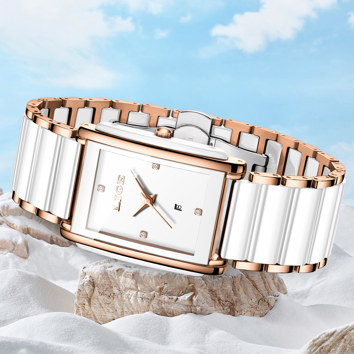 LIGE Fashion Elegant Watch for - Luxury Ceramic Watch avis et prix