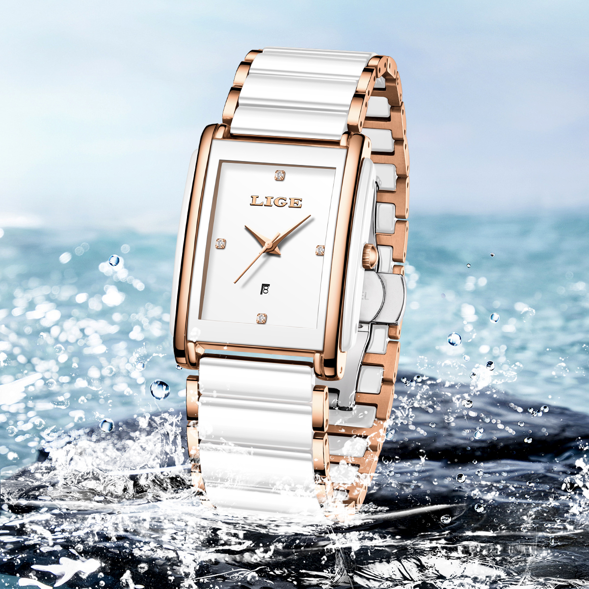 LIGE Fashion Elegant Watch for - Luxury Ceramic Watch avis et prix