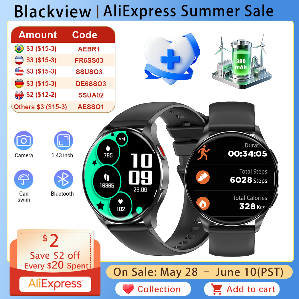 Blackview X20 Smart Watch 1.43 - Smartwatch Latest Watches For Men avis et prix
