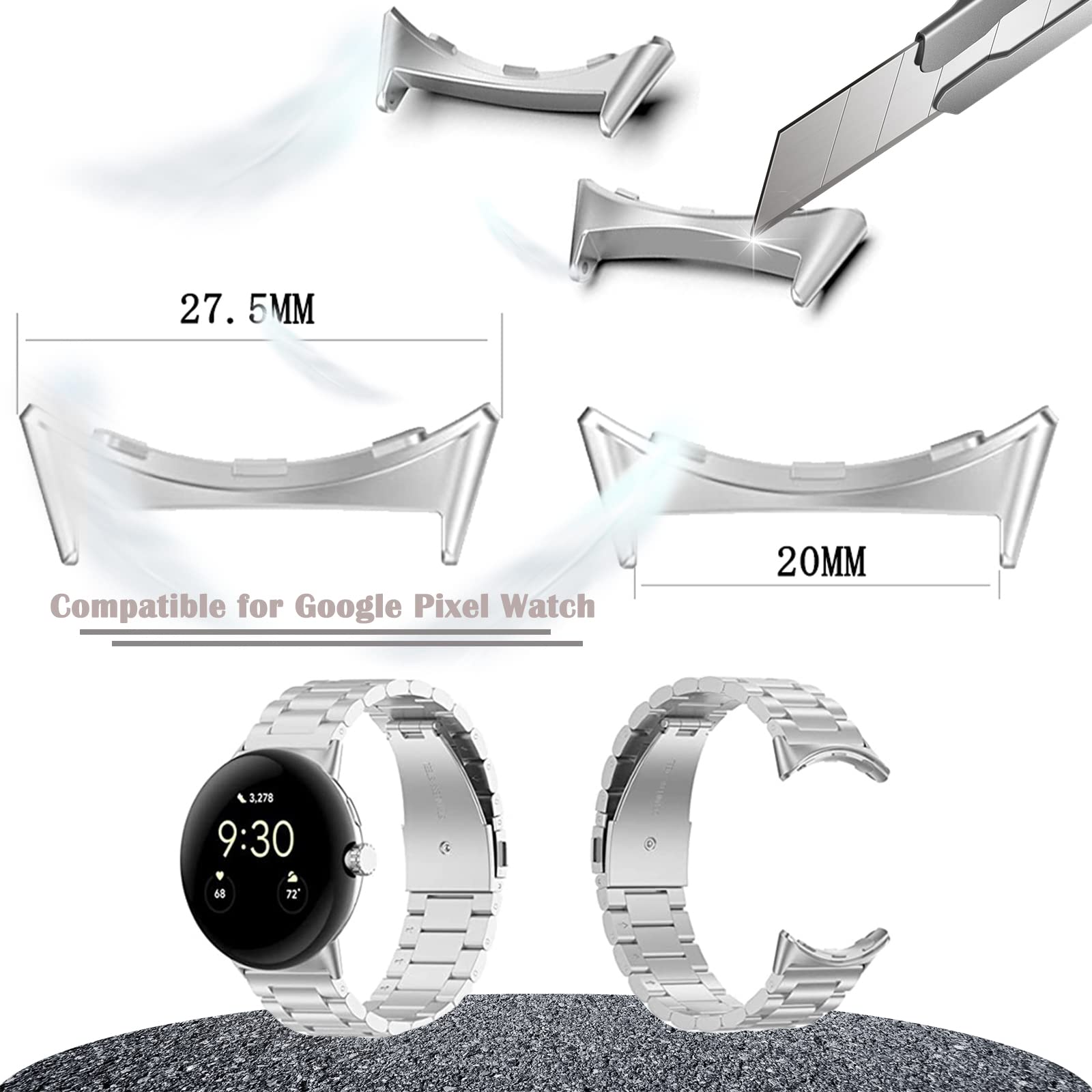1/2 pair Metal Connector For G - Replacement Watch Bracelet avis et prix