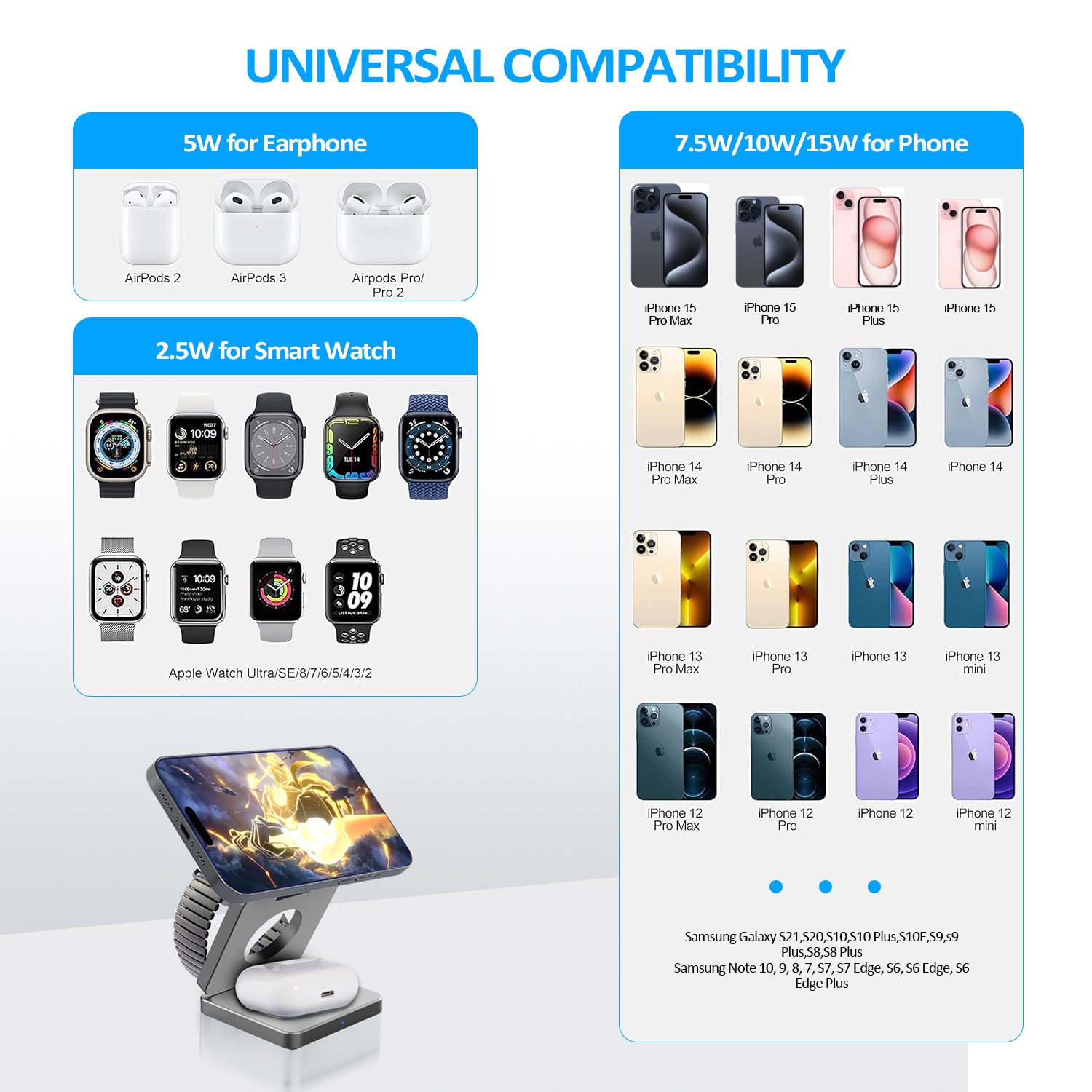 15W 3 in 1 Magnetic Wireless C - Smartwatch Watches For Iphone avis et prix