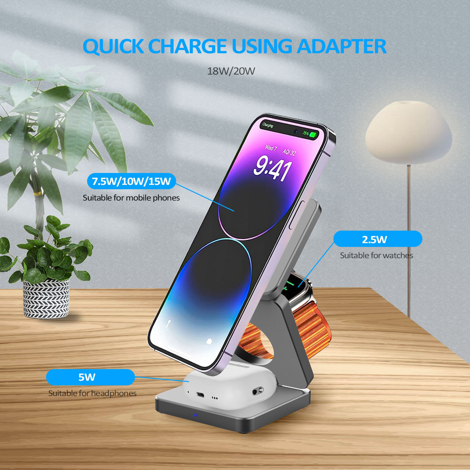 15W 3 in 1 Magnetic Wireless C - Smartwatch Watches For Iphone avis et prix
