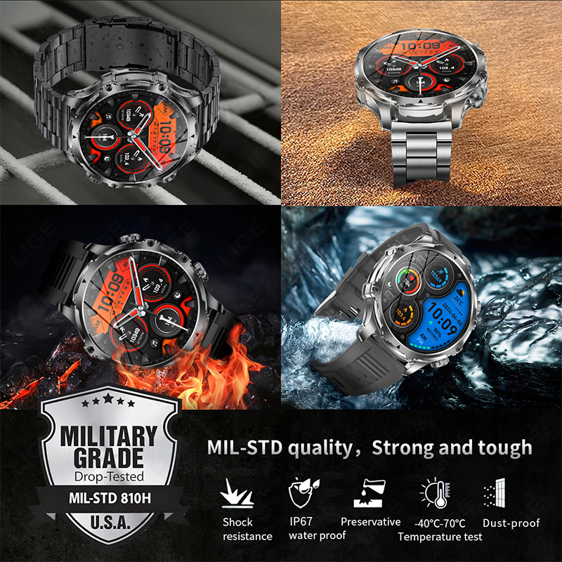 LIGE 700mah Large Battery Flas - Smartwatch Latest Watches For Men avis et prix