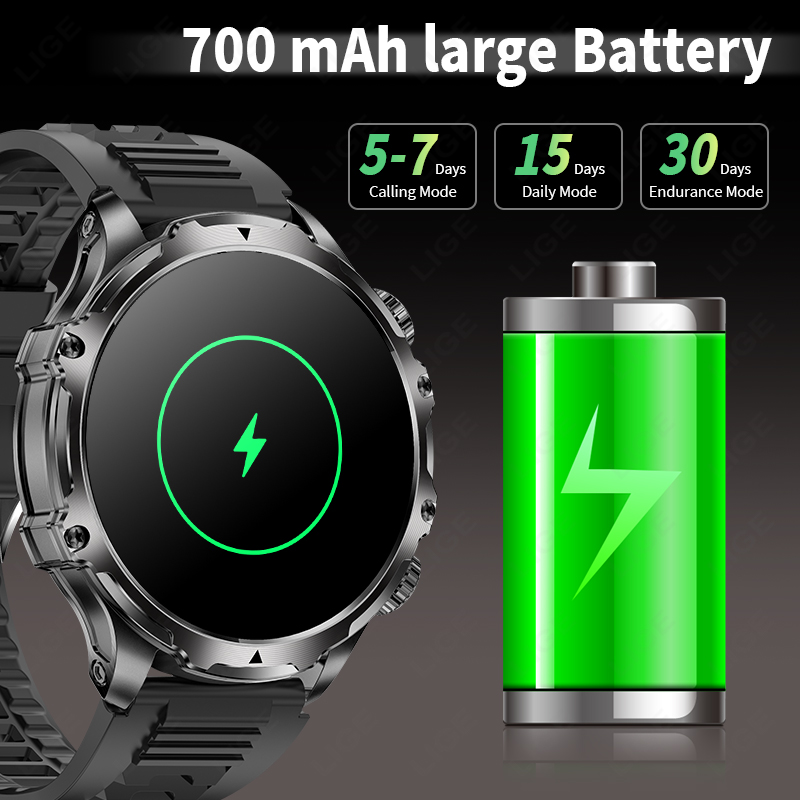 LIGE 700mah Large Battery Flas - Smartwatch Latest Watches For Men avis et prix