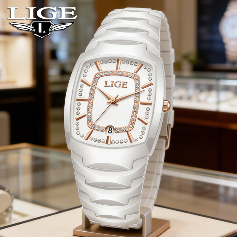 LIGE Elegant Women Watch Fashi - Luxury Ceramic Watch avis et prix
