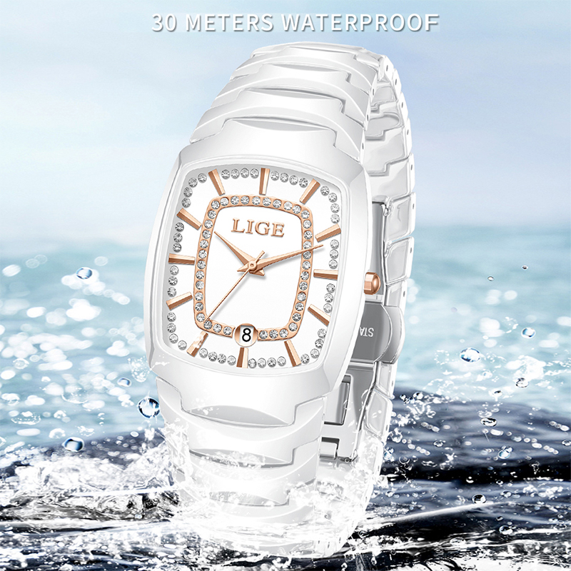 LIGE Elegant Women Watch Fashi - Luxury Ceramic Watch avis et prix