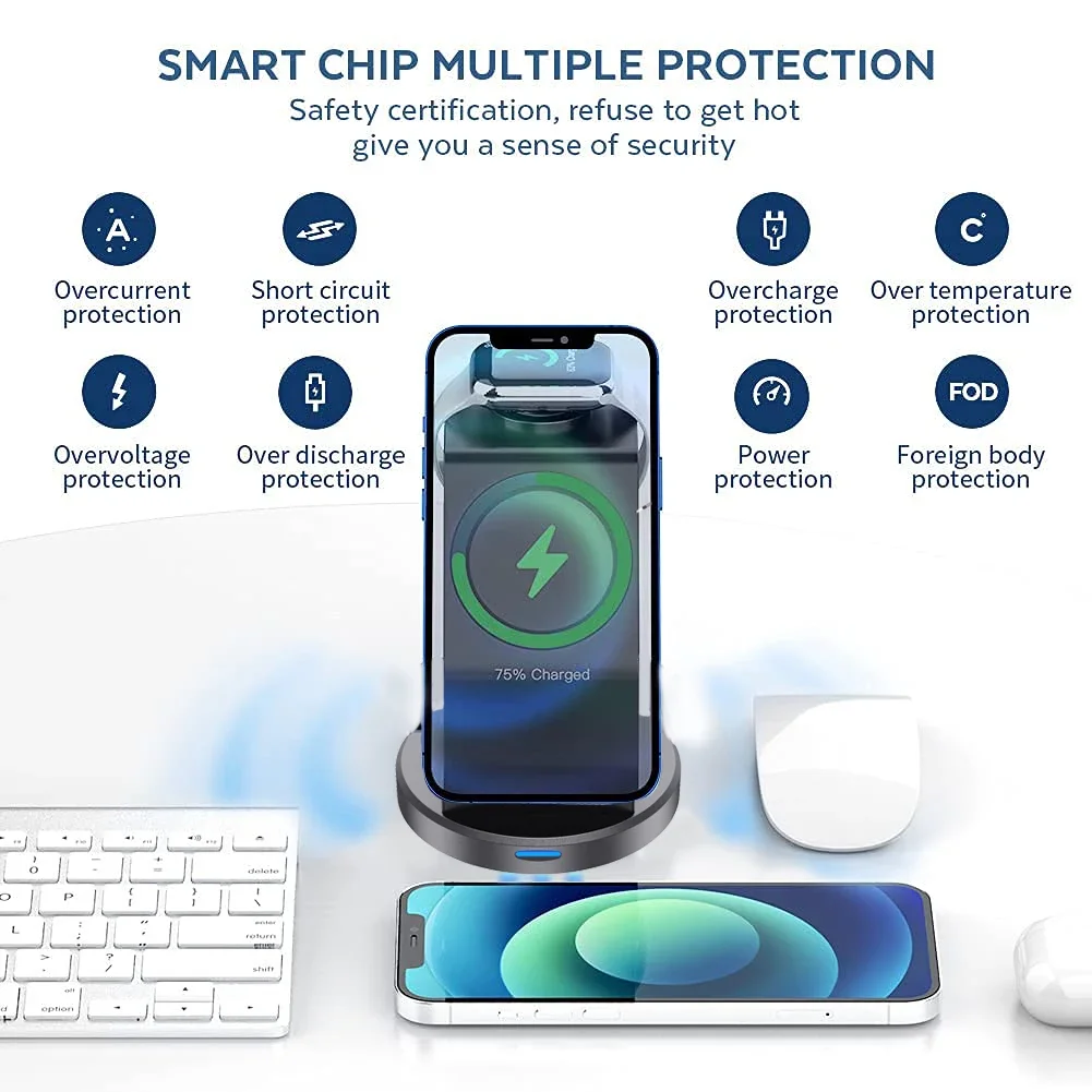3 In 1 Magnetic Wireless Charg - Smartwatch Watches For Iphone avis et prix