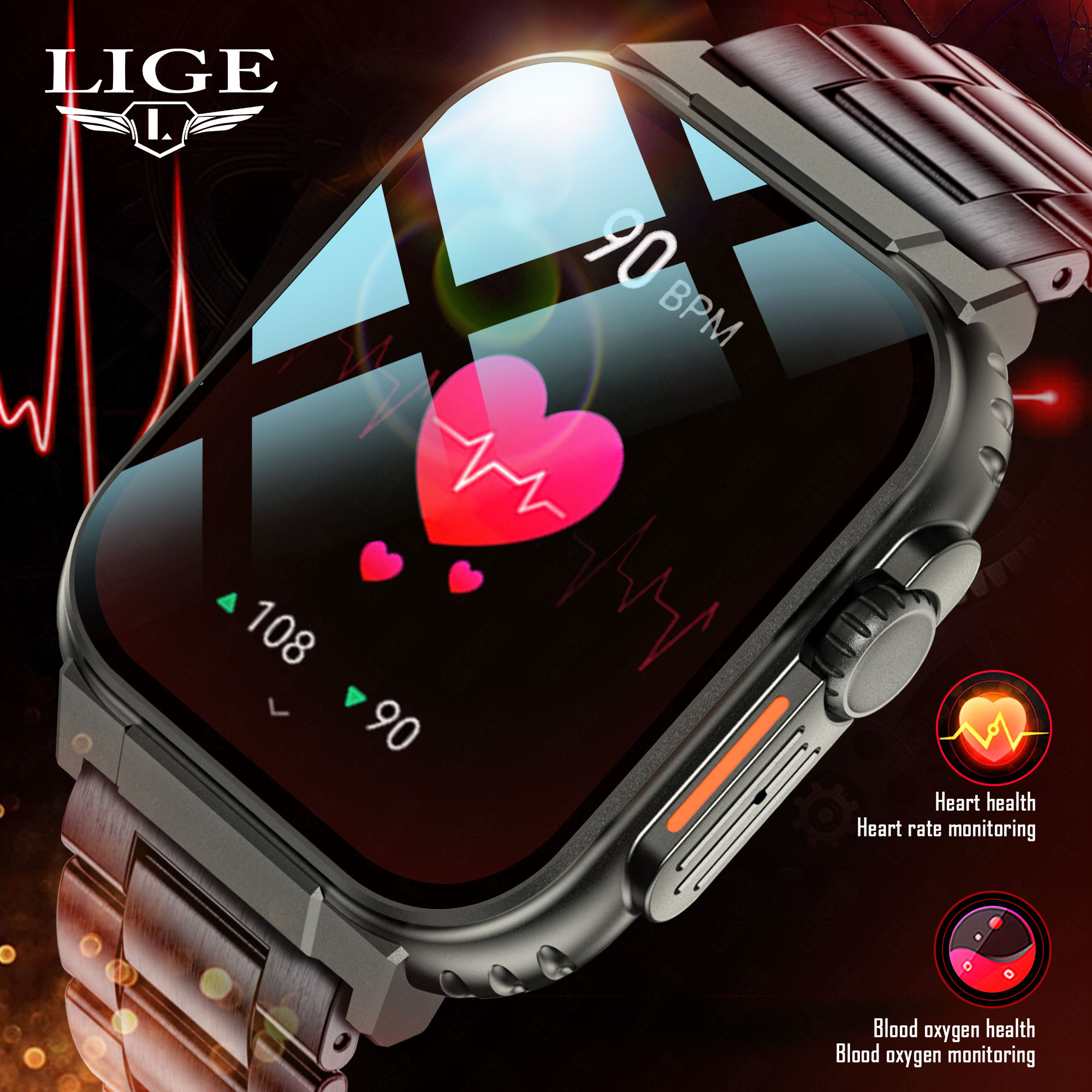 LIGE 600mAh Military Outdoor S - Smartwatch Latest Watches For Men avis et prix