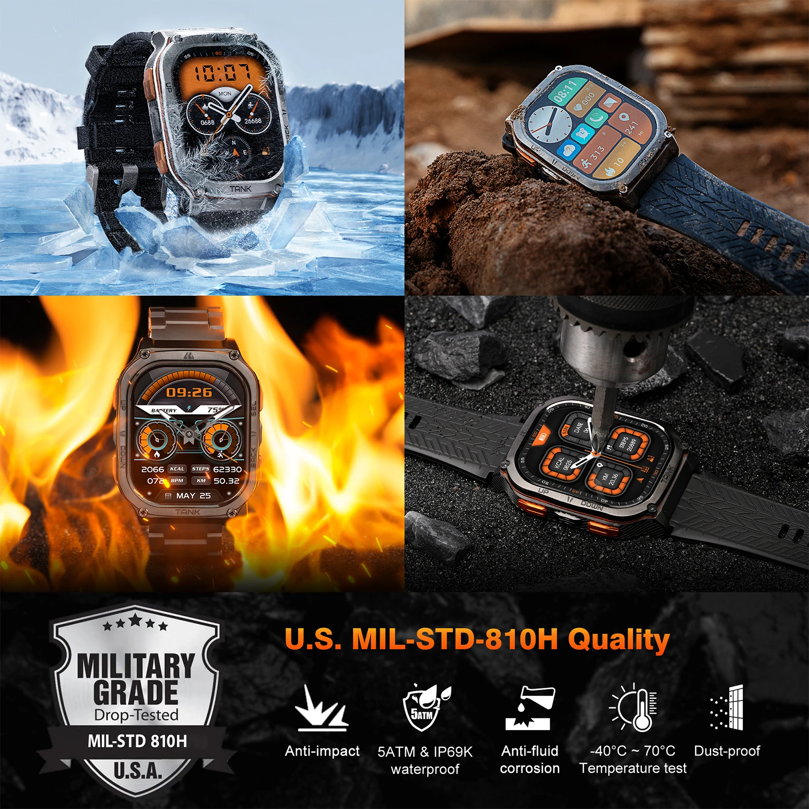 2025 KOSPET TANK M3 Ultra GPS  - Smartwatch Health Watches For Men avis et prix