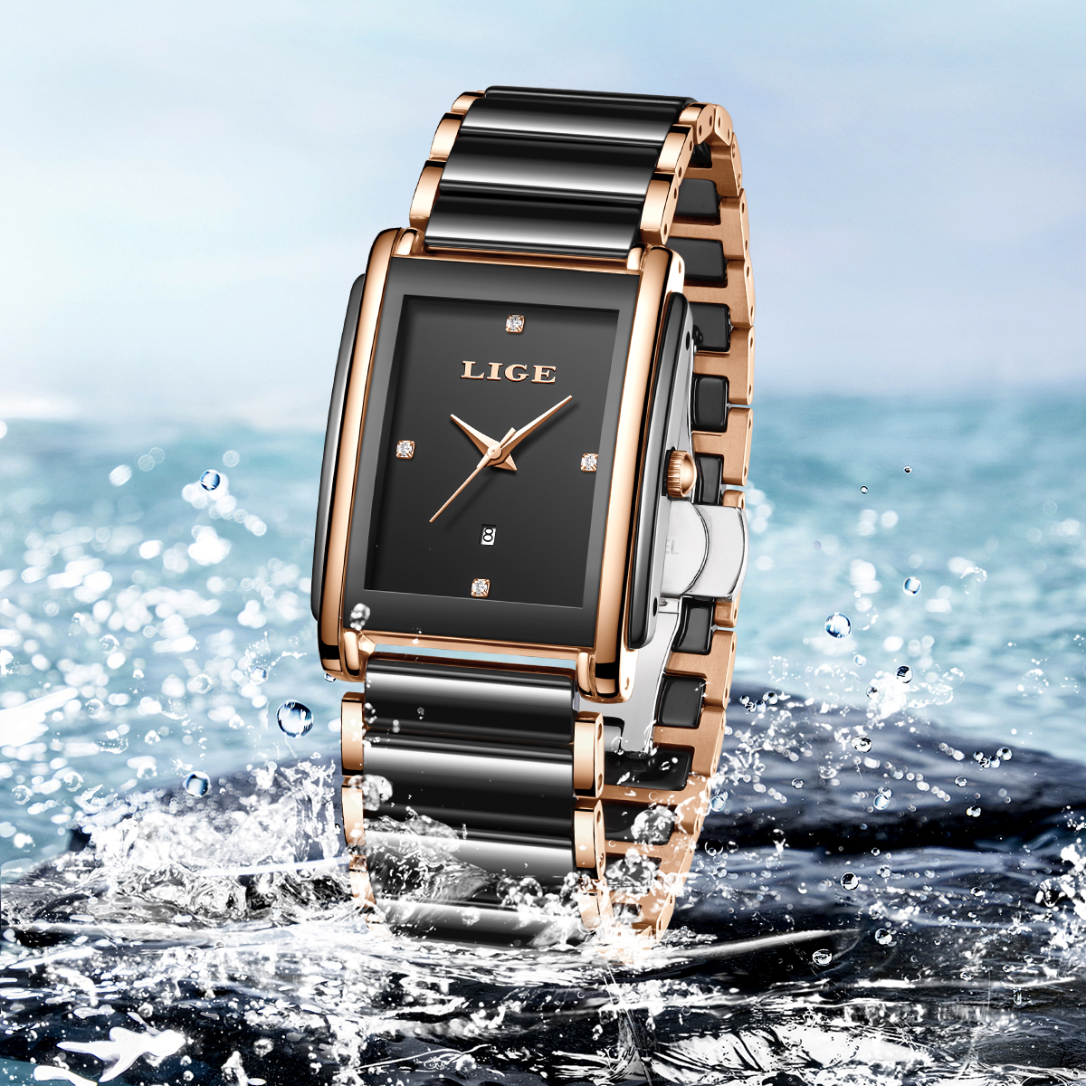 LIGE Fashion Elegant Watch for - Luxury Ceramic Watch avis et prix