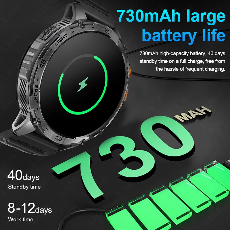 LIGE 730mAh Large Battery Ultr - Smartwatch Latest Watches For Men avis et prix