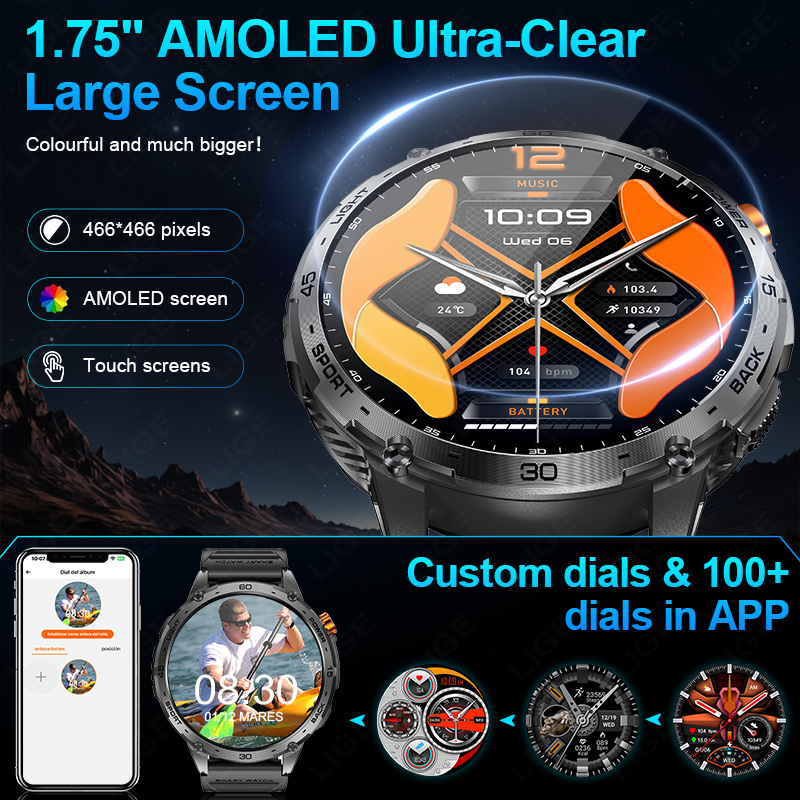 LIGE 730mAh Large Battery Ultr - Smartwatch Latest Watches For Men avis et prix