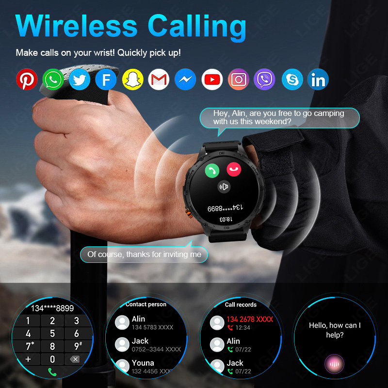 LIGE 730mAh Large Battery Ultr - Smartwatch Latest Watches For Men avis et prix