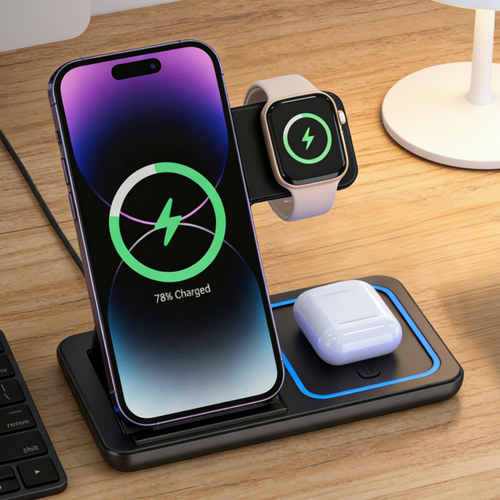 Foldable 3 in 1 Wireless Charg - Smartwatch Watches For Iphone avis et prix