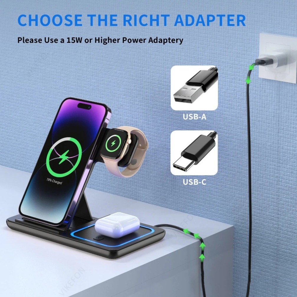 Foldable 3 in 1 Wireless Charg - Smartwatch Watches For Iphone avis et prix