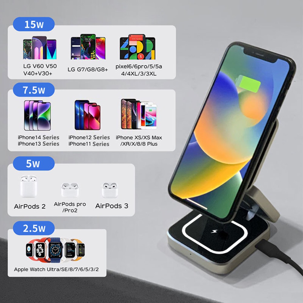 Foldable Magnetic Wireless Cha - Smartwatch Watches For Iphone avis et prix