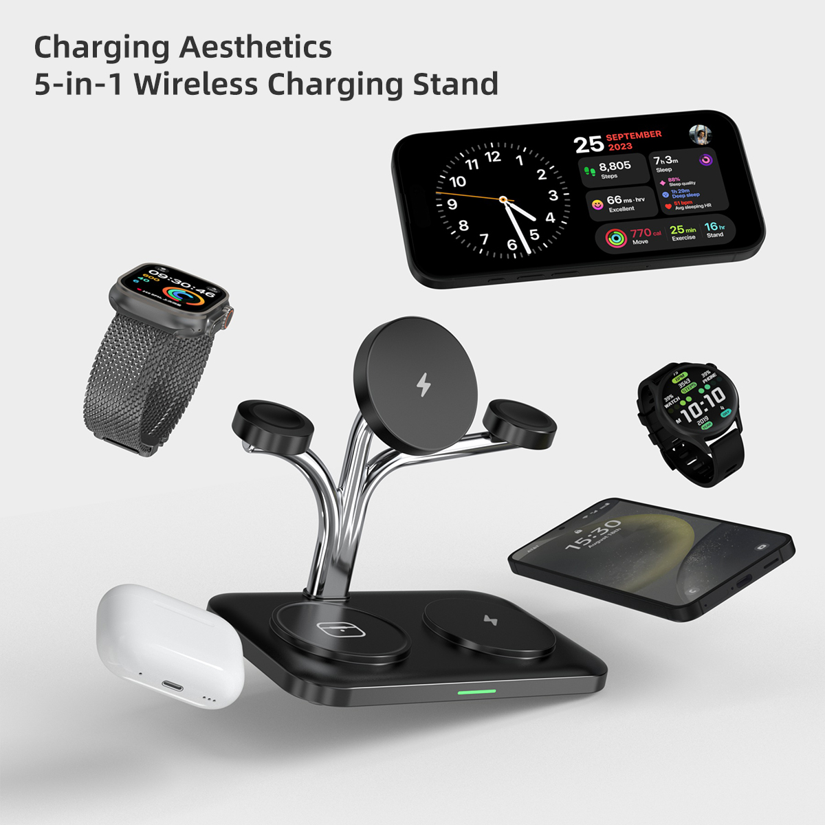 5 IN 1 Magnetic Wireless Charg - Smartwatch Watches For Iphone avis et prix