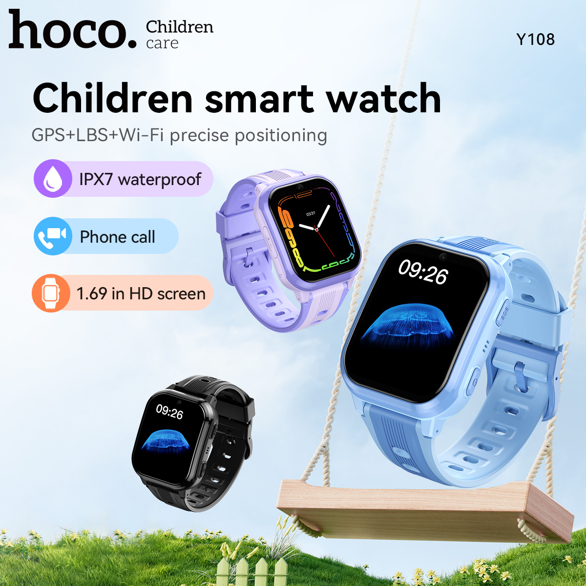 HOCO Y108 1.69inch HD LCD Curv - Smartwatch Watches For Kid Boy Waterproof avis et prix