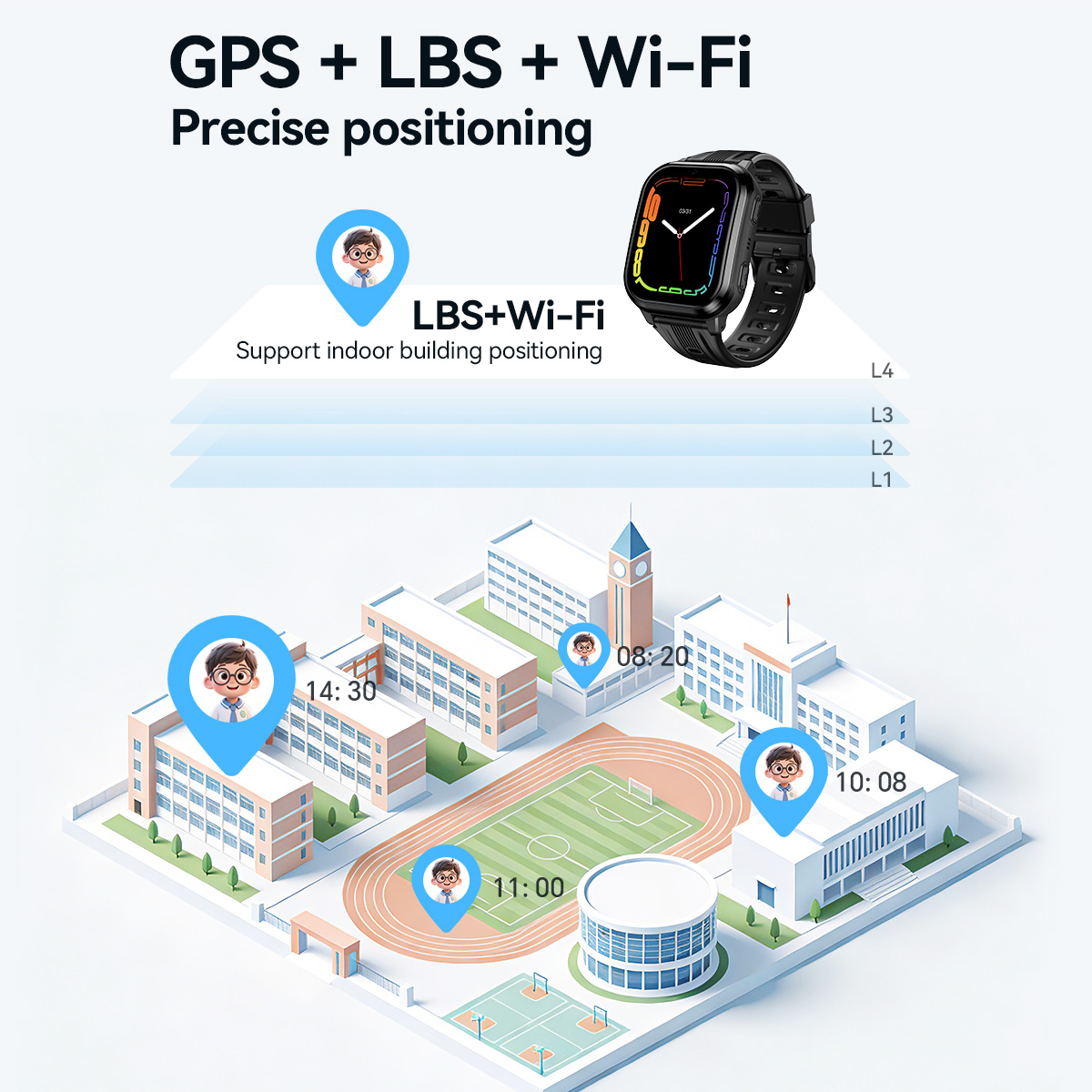 HOCO Y108 1.69inch HD LCD Curv - Smartwatch Watches For Kid Boy Waterproof avis et prix