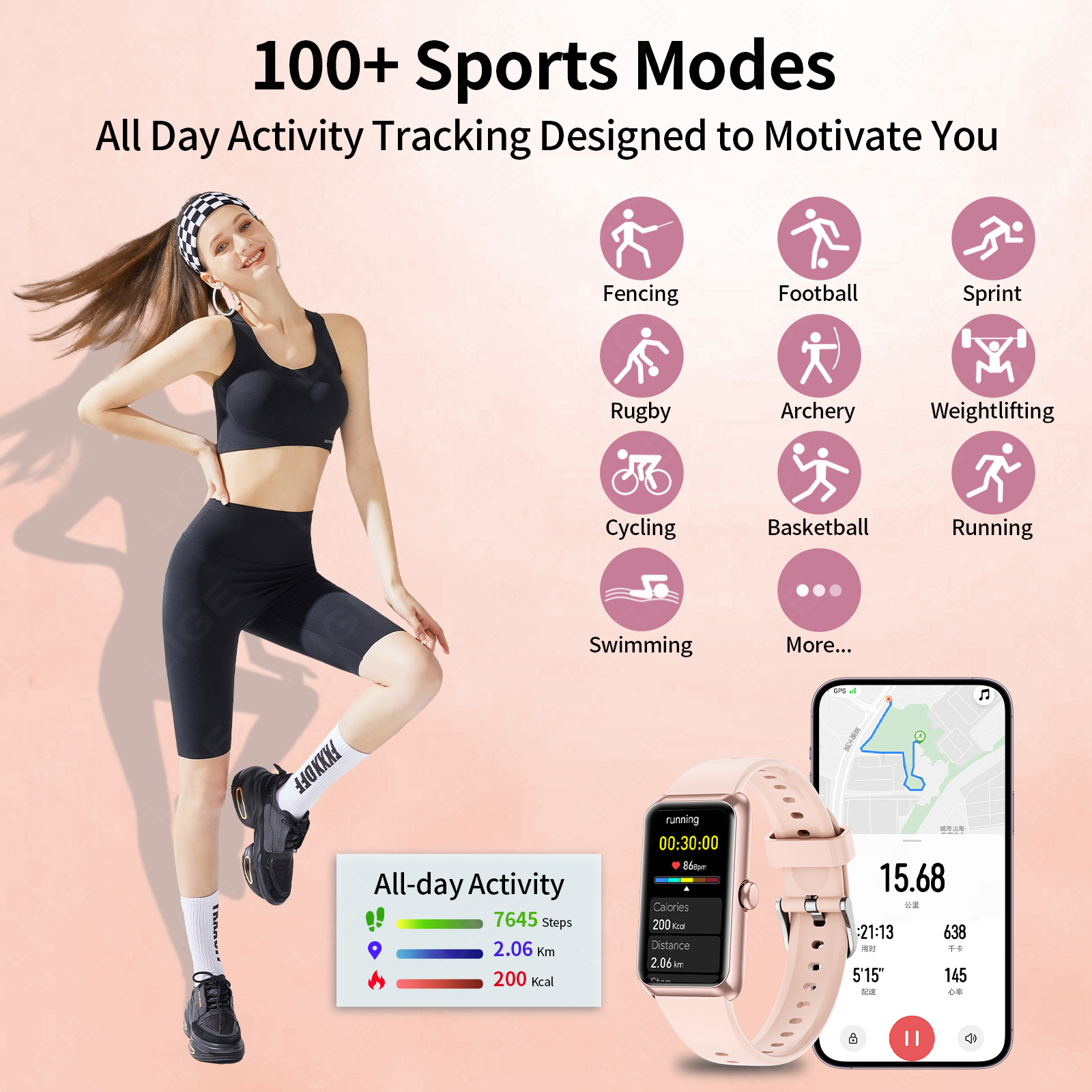 LIGE New Fashion Ladies Smart  - Smartwatch New Watches For Women avis et prix