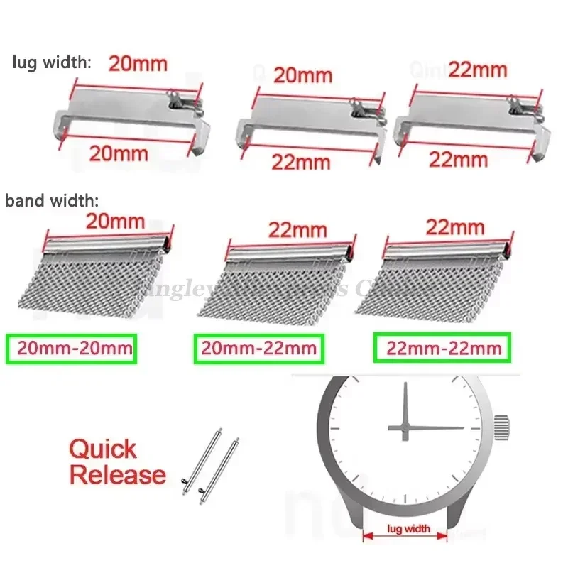 2pcs Watch Band Adapters 20mm  - Replacement Watch Bracelet avis et prix